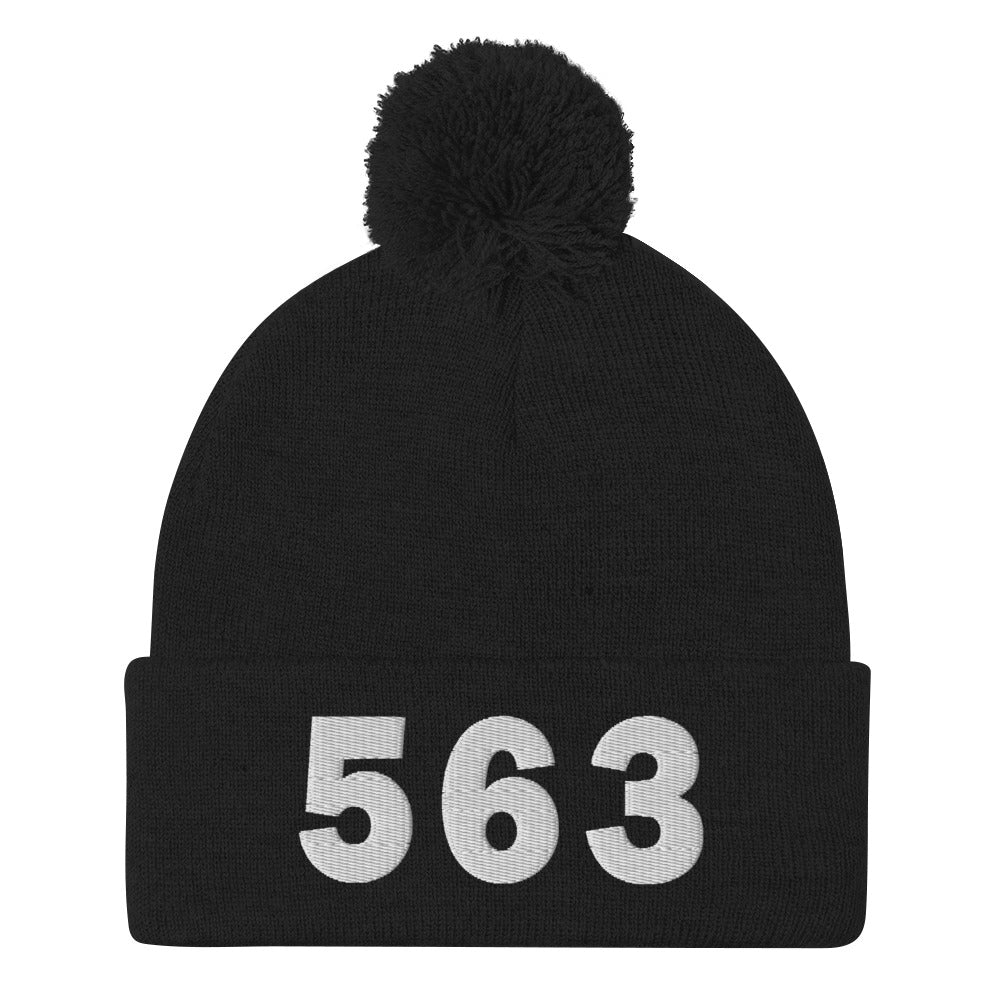 563 Area Code Pom-Pom Beanie