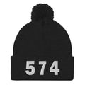 574 Area Code Pom-Pom Beanie