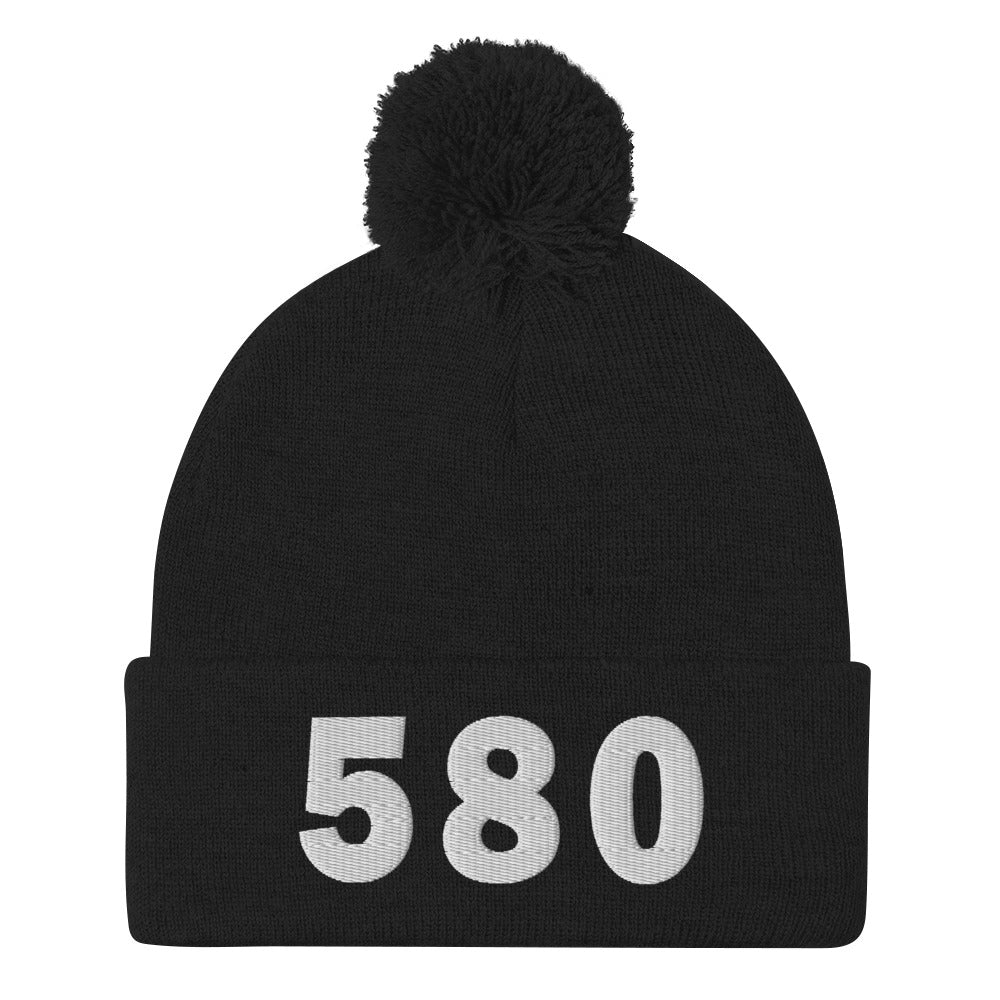 580 Area Code Pom-Pom Beanie