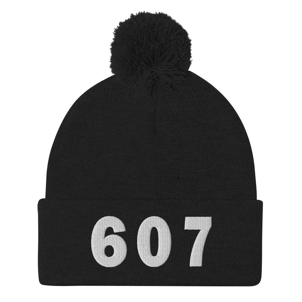 607 Area Code Pom-Pom Beanie