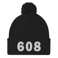 608 Area Code Pom-Pom Beanie