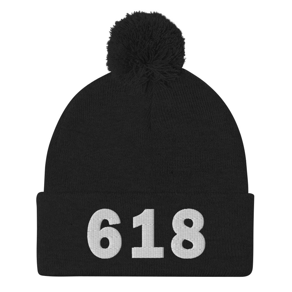 618 Area Code Pom-Pom Beanie