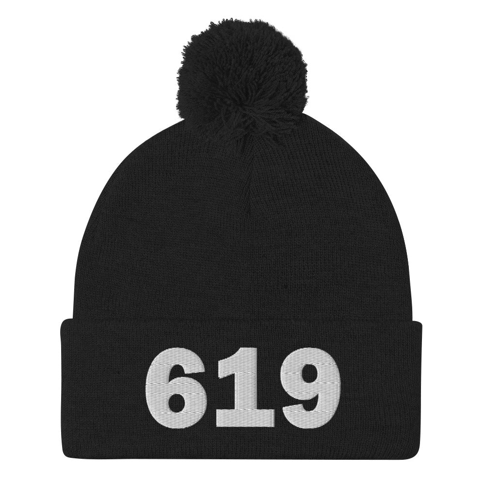 619 Area Code Pom-Pom Beanie