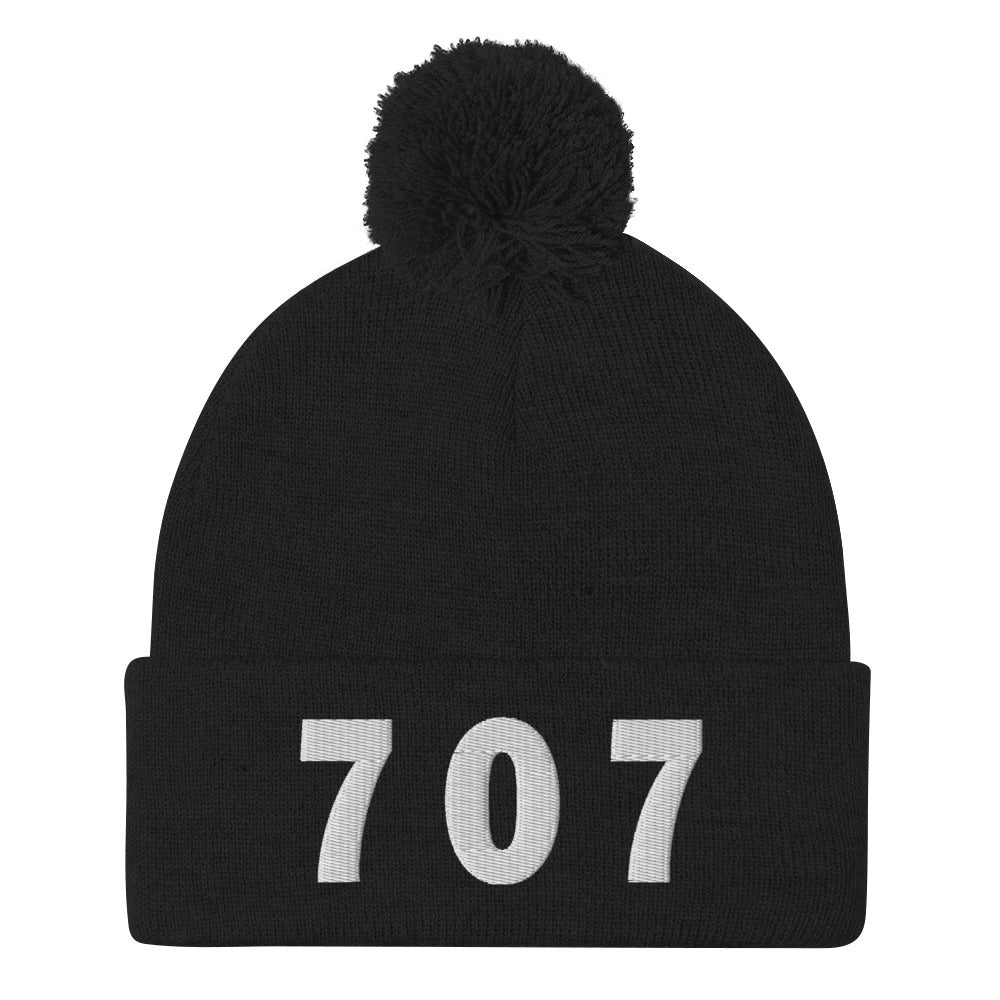 707 Area Code Pom-Pom Beanie