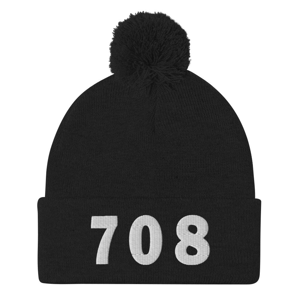 708 Area Code Pom-Pom Beanie