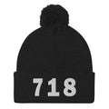 718 Area Code Pom-Pom Beanie