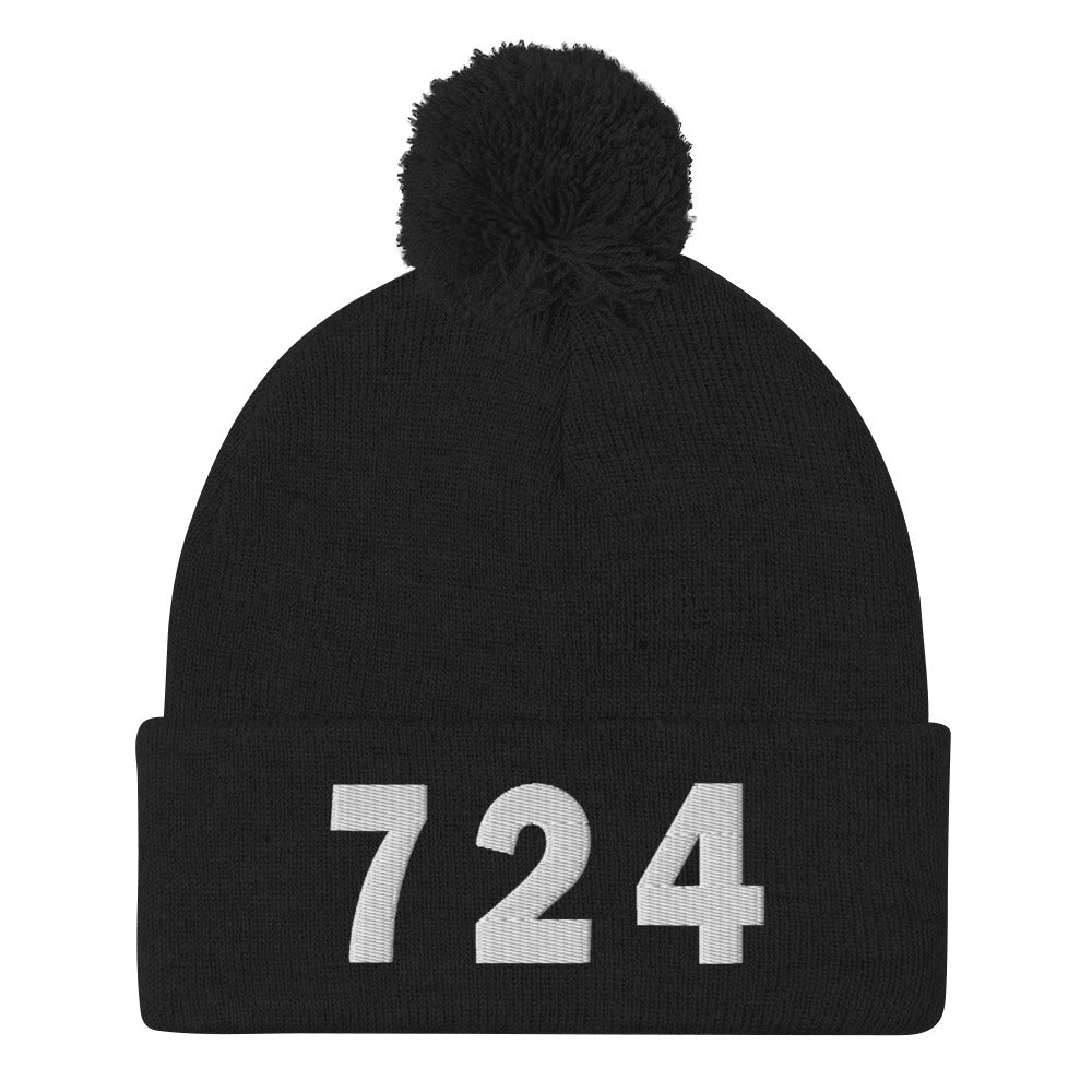 724 Area Code Pom-Pom Beanie