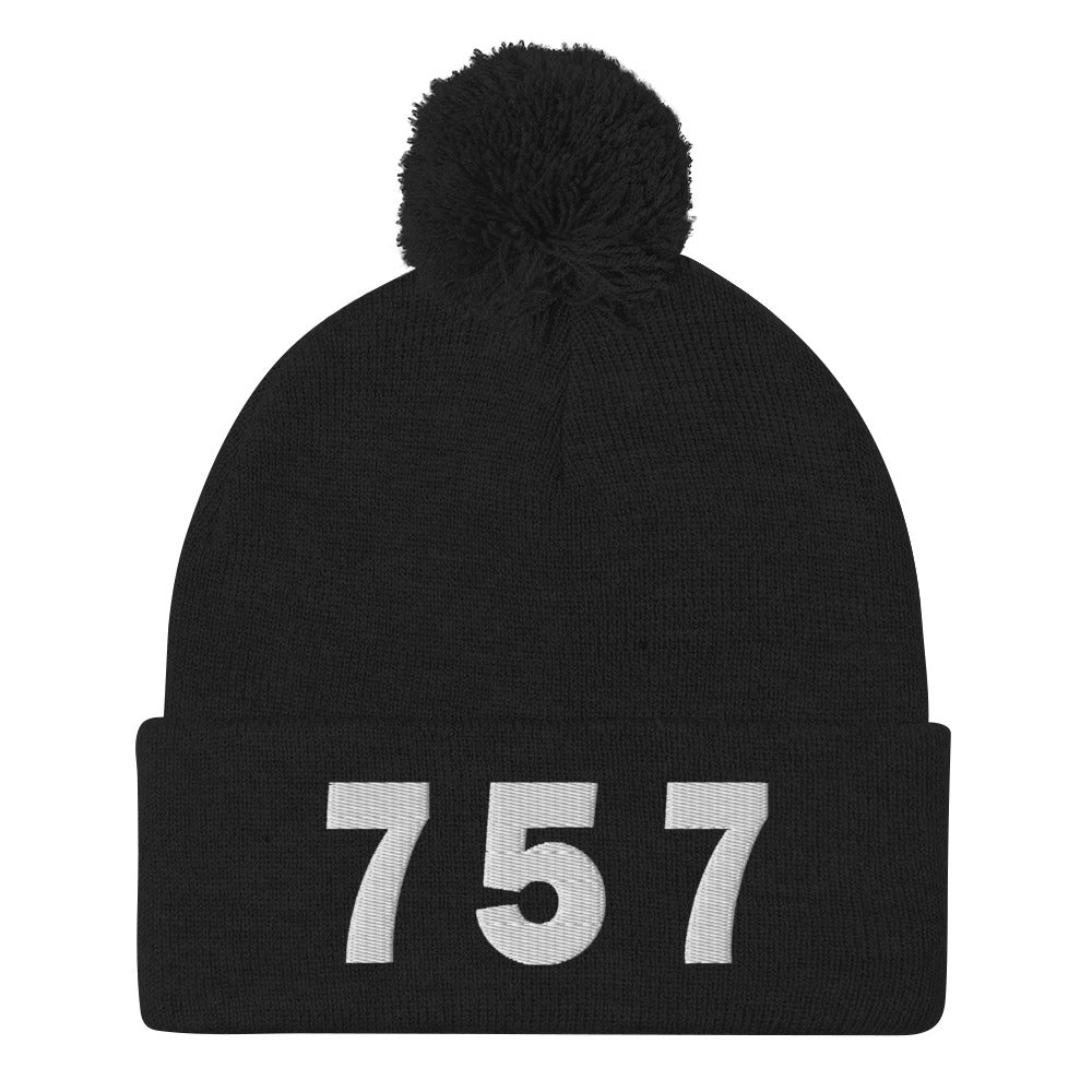 757 Area Code Pom-Pom Beanie