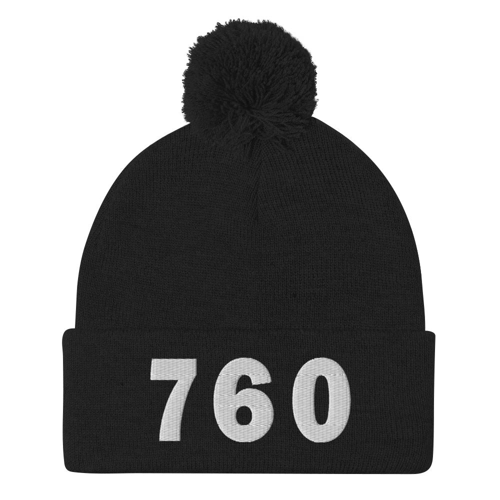 760 Area Code Pom-Pom Beanie