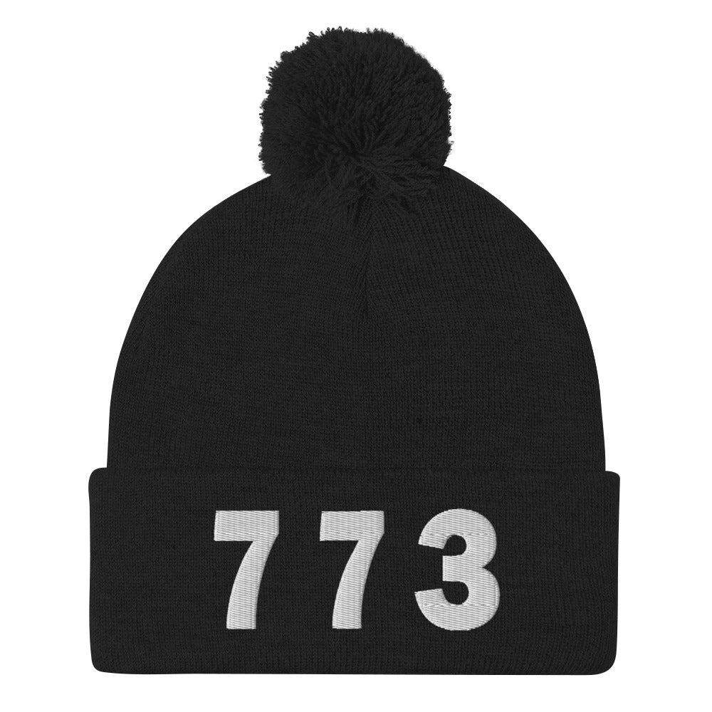 773 Area Code Pom-Pom Beanie