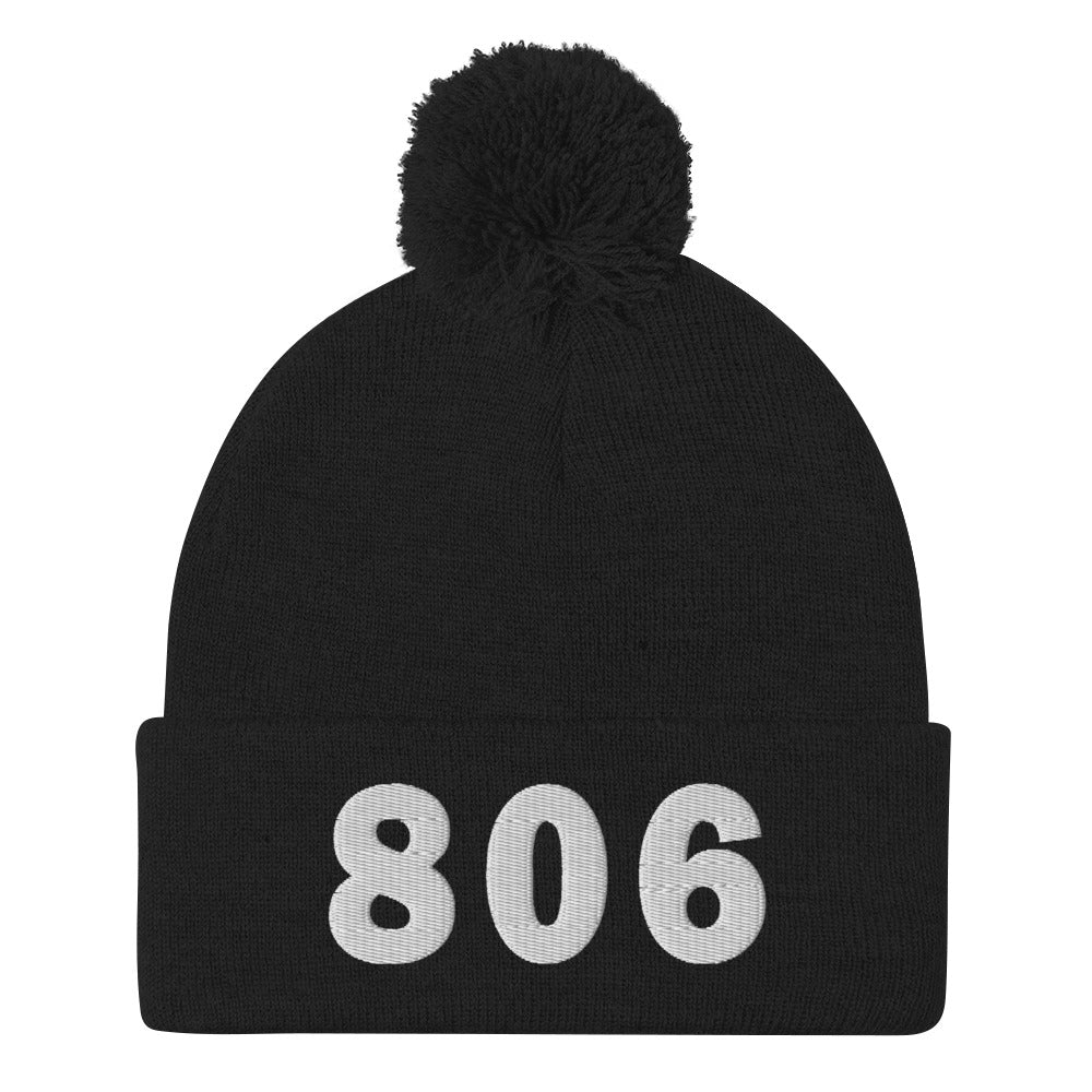 806 Area Code Pom-Pom Beanie
