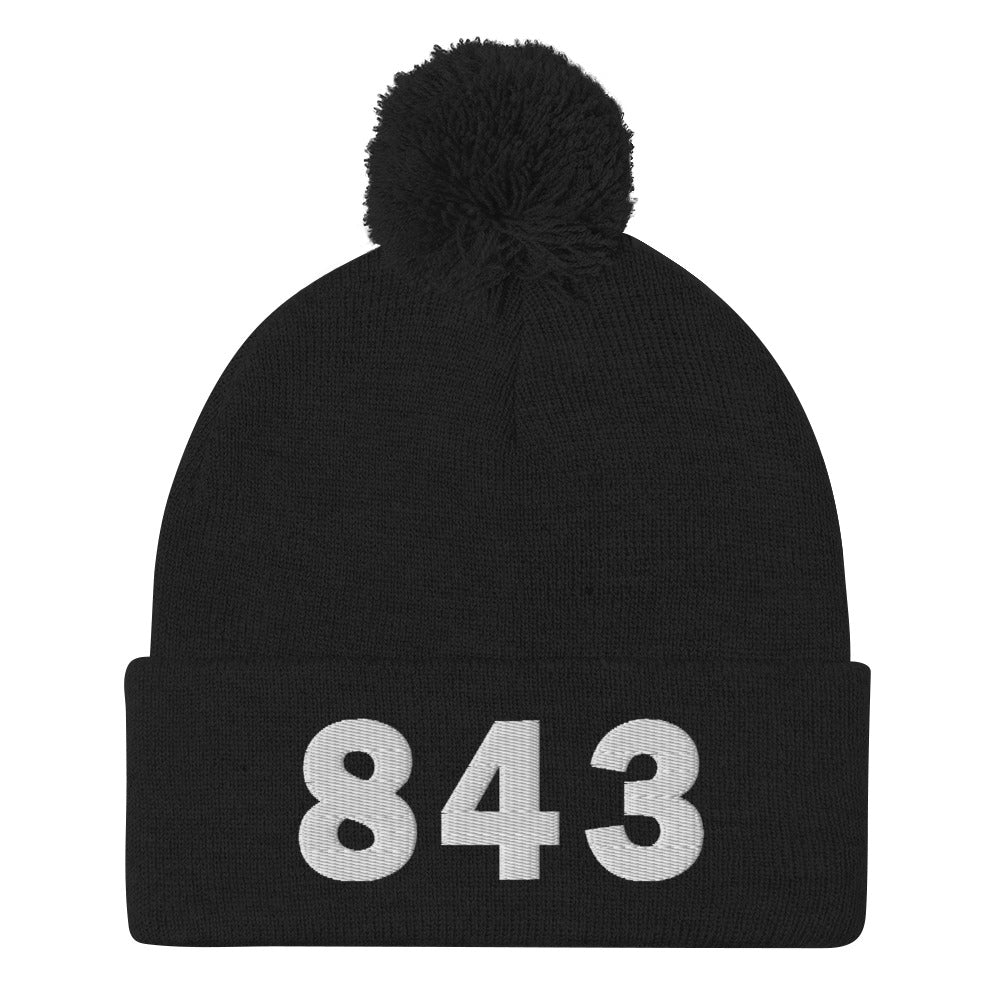 843 Area Code Pom-Pom Beanie