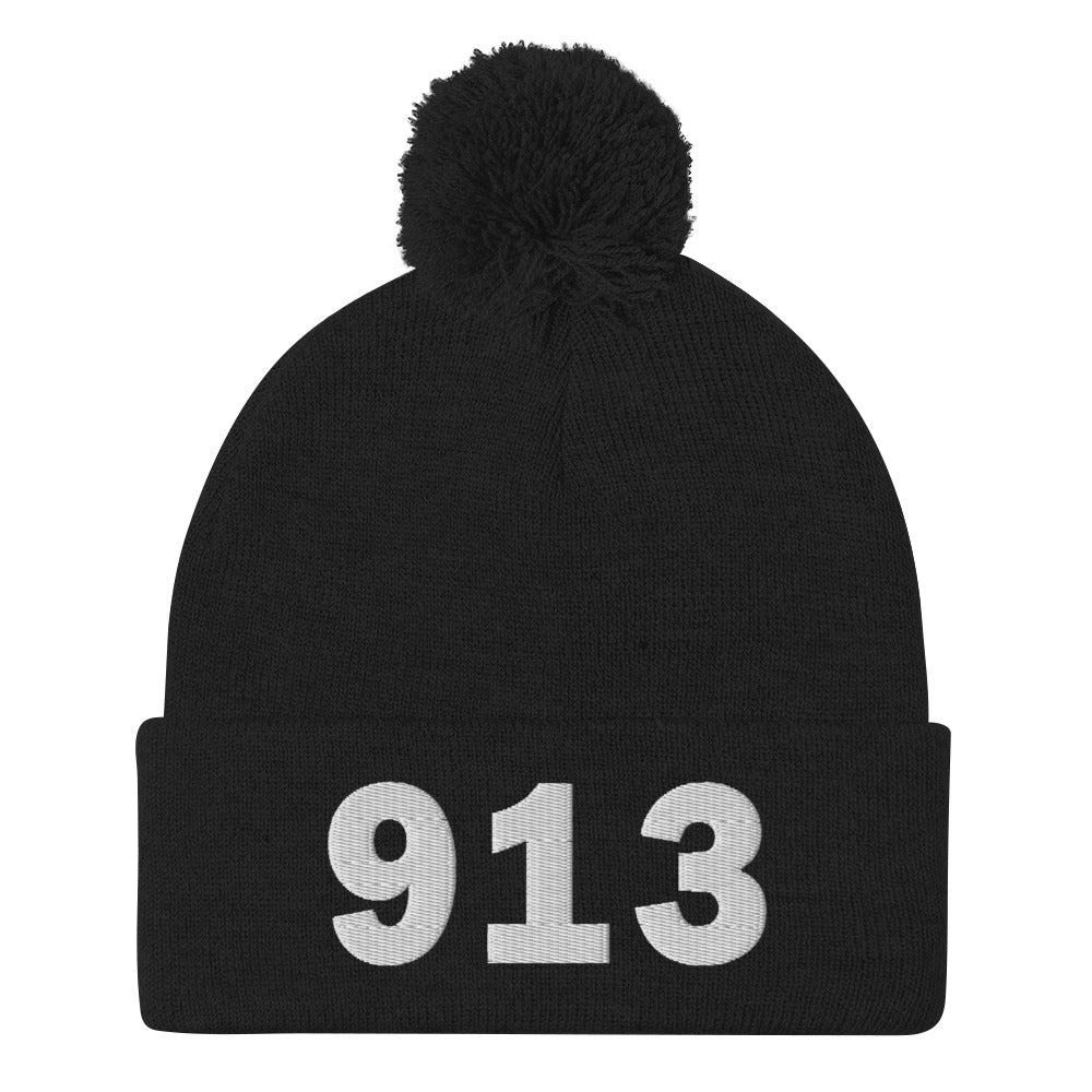 913 Area Code Pom-Pom Beanie