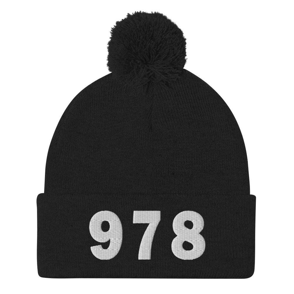 978 Area Code Pom-Pom Beanie