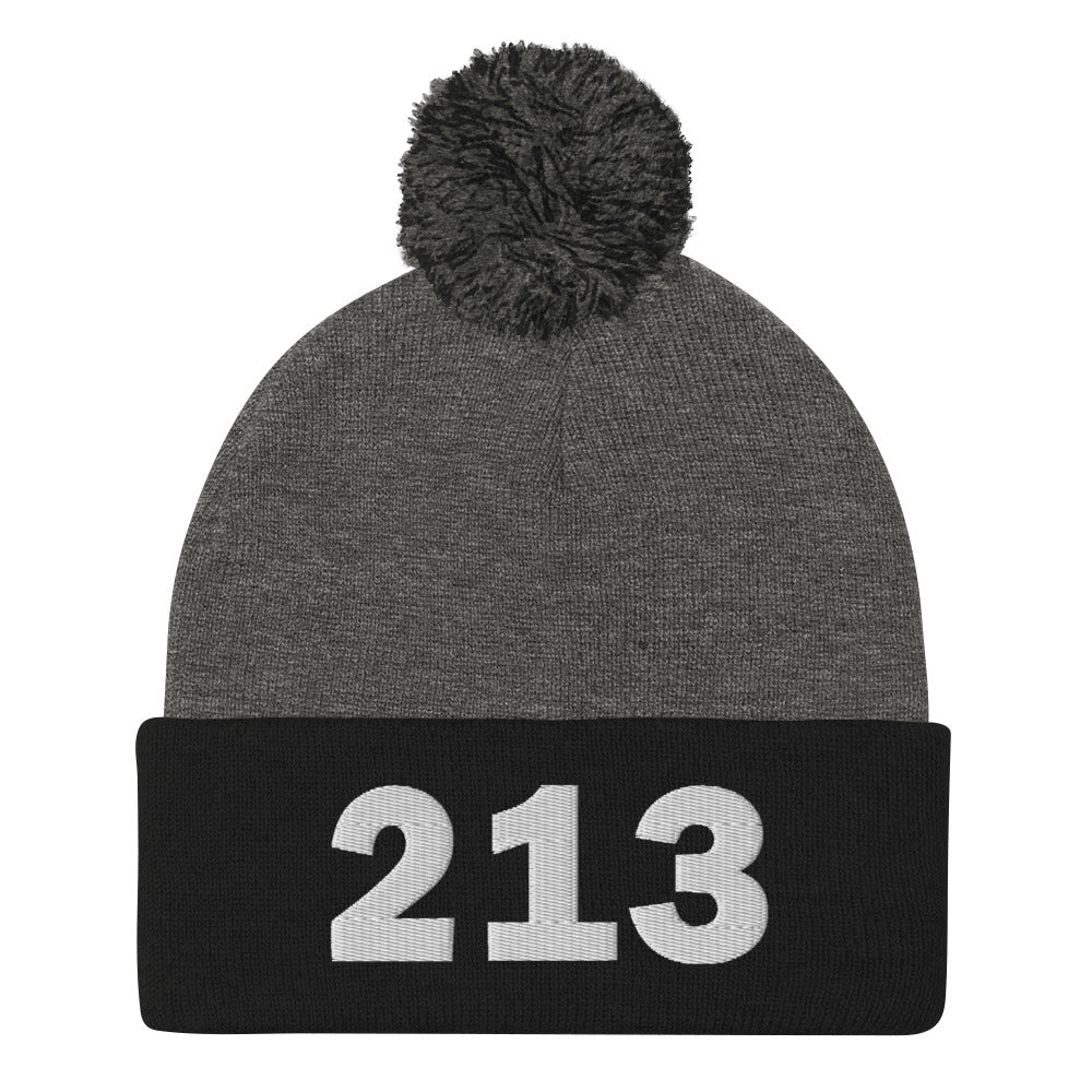213 Area Code Pom-Pom Beanie