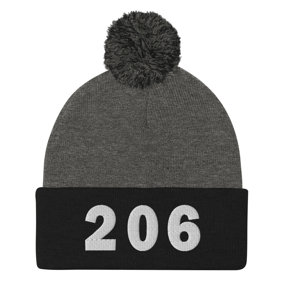 206 Area Code Pom-Pom Beanie