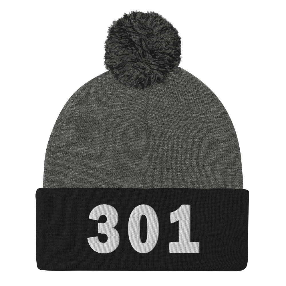 301 Area Code Pom-Pom Beanie