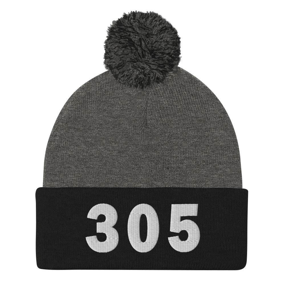 305 Area Code Pom-Pom Beanie
