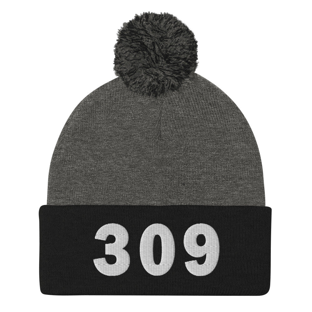 309 Area Code Pom-Pom Beanie