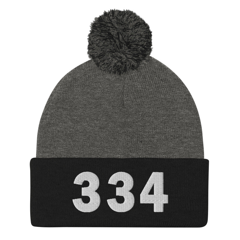 334 Area Code Pom-Pom Beanie