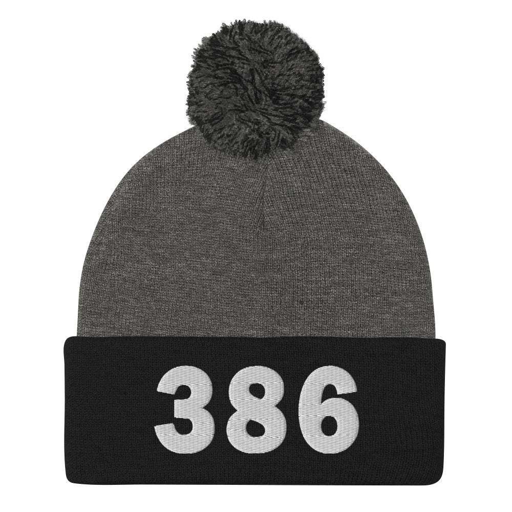 386 Area Code Pom-Pom Beanie
