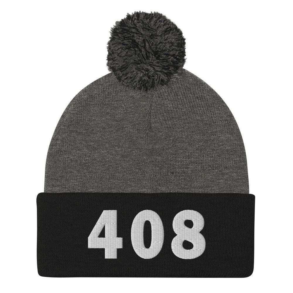 408 Area Code Pom-Pom Beanie