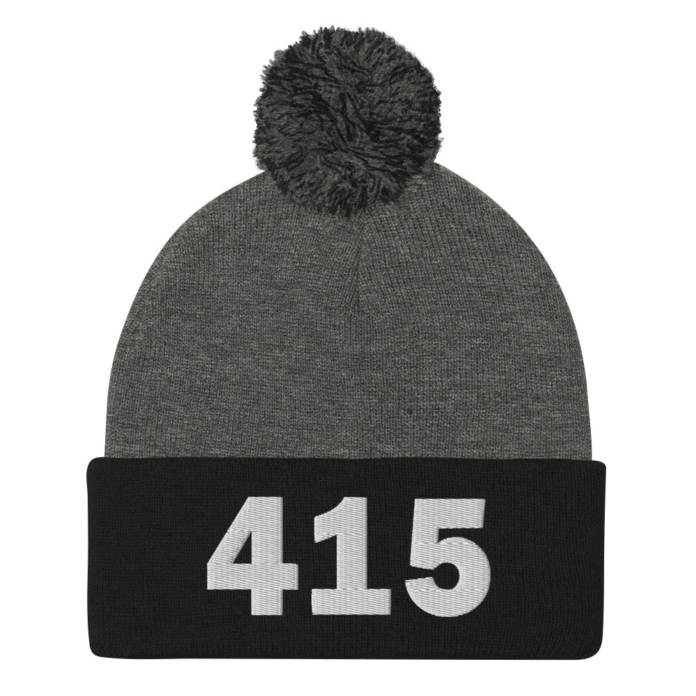415 Area Code Pom-Pom Beanie