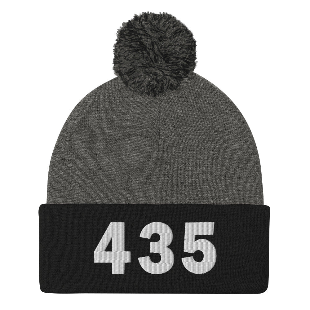 435 Area Code Pom-Pom Beanie