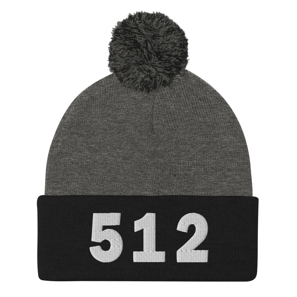 512 Area Code Pom-Pom Beanie