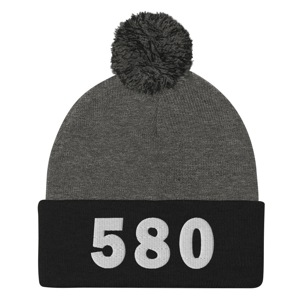 580 Area Code Pom-Pom Beanie
