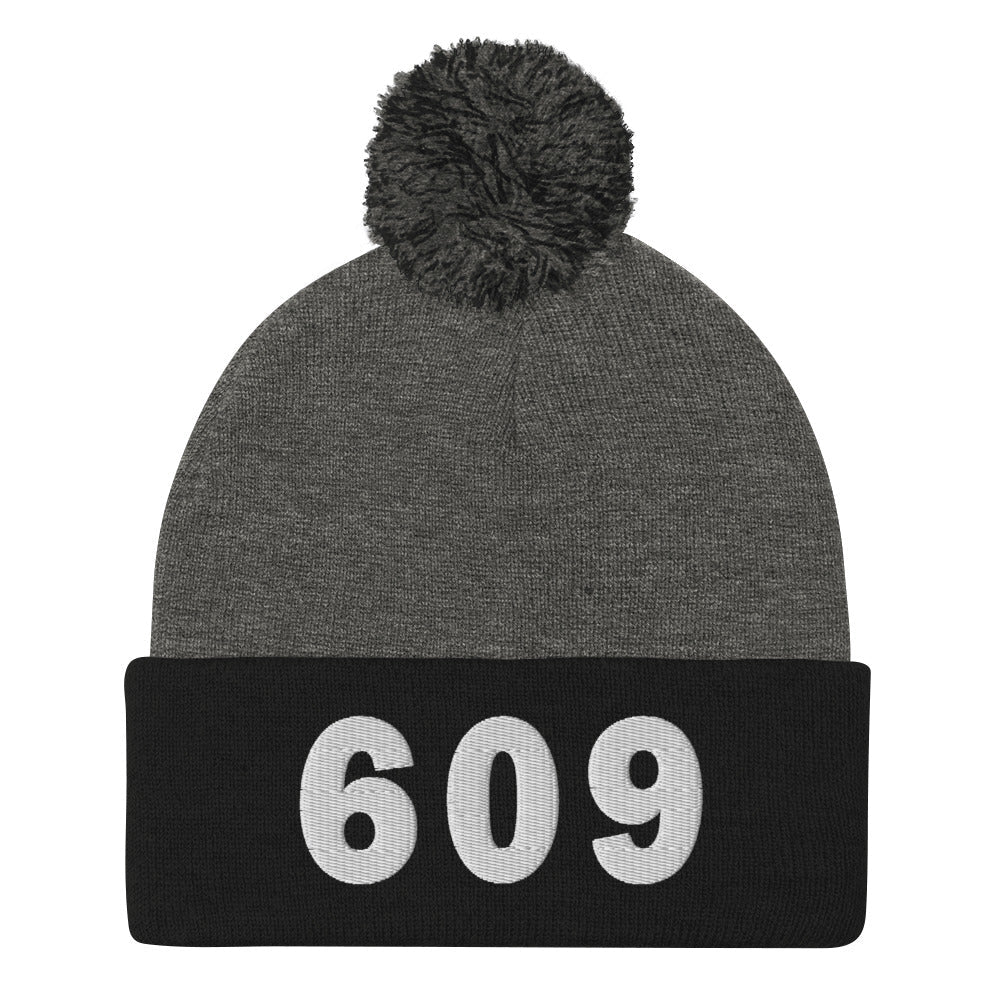 609 Area Code Pom-Pom Beanie
