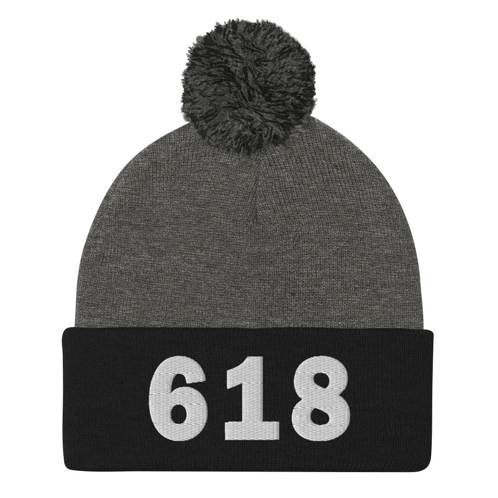 618 Area Code Pom-Pom Beanie