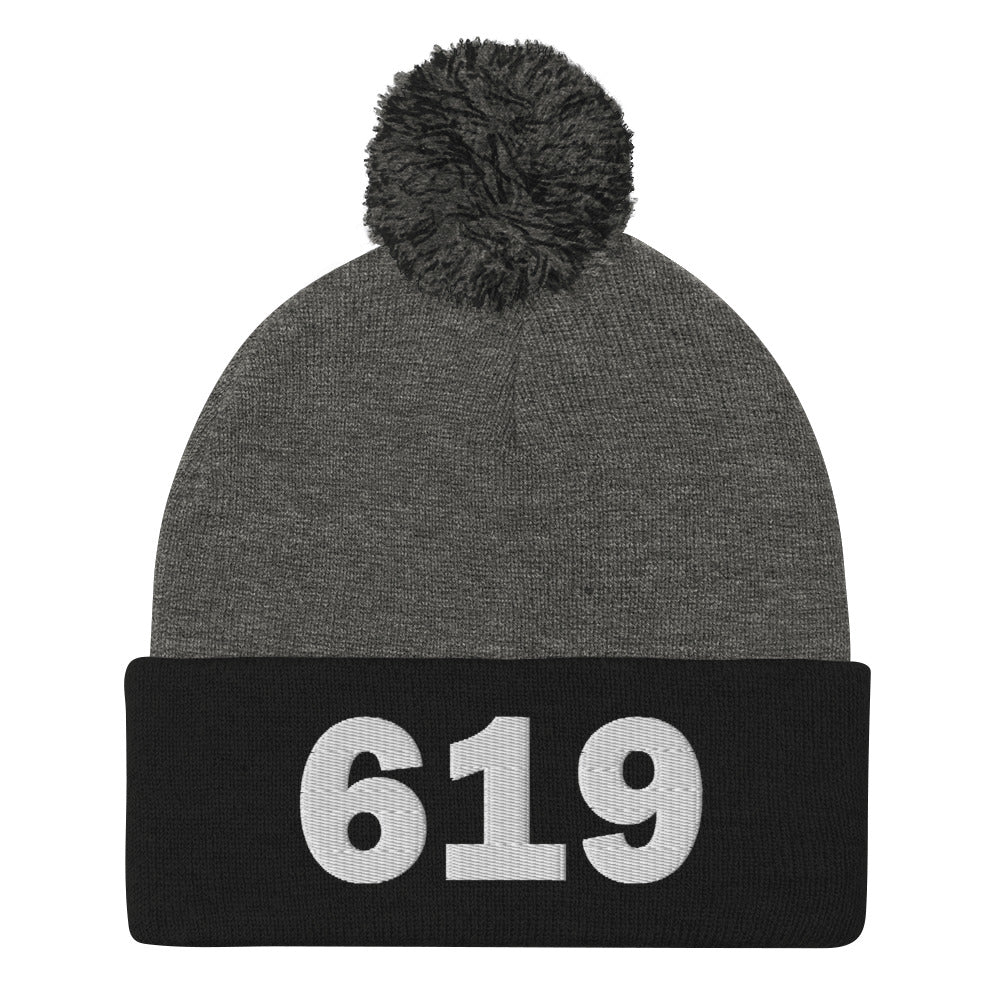 619 Area Code Pom-Pom Beanie