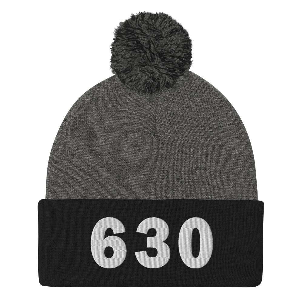 630 Area Code Pom-Pom Beanie