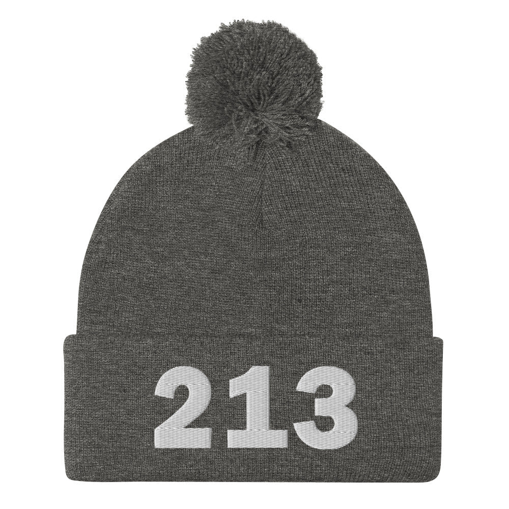 213 Area Code Pom-Pom Beanie