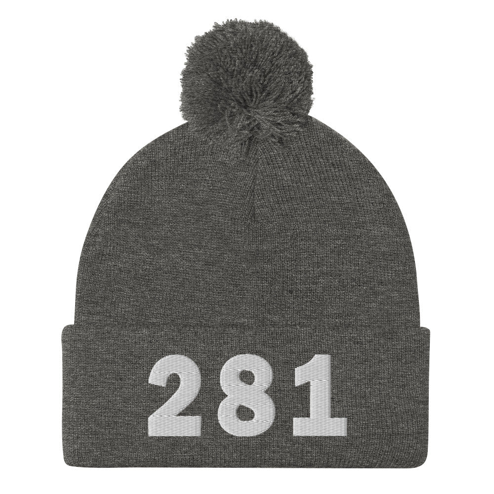 281 Area Code Pom-Pom Beanie