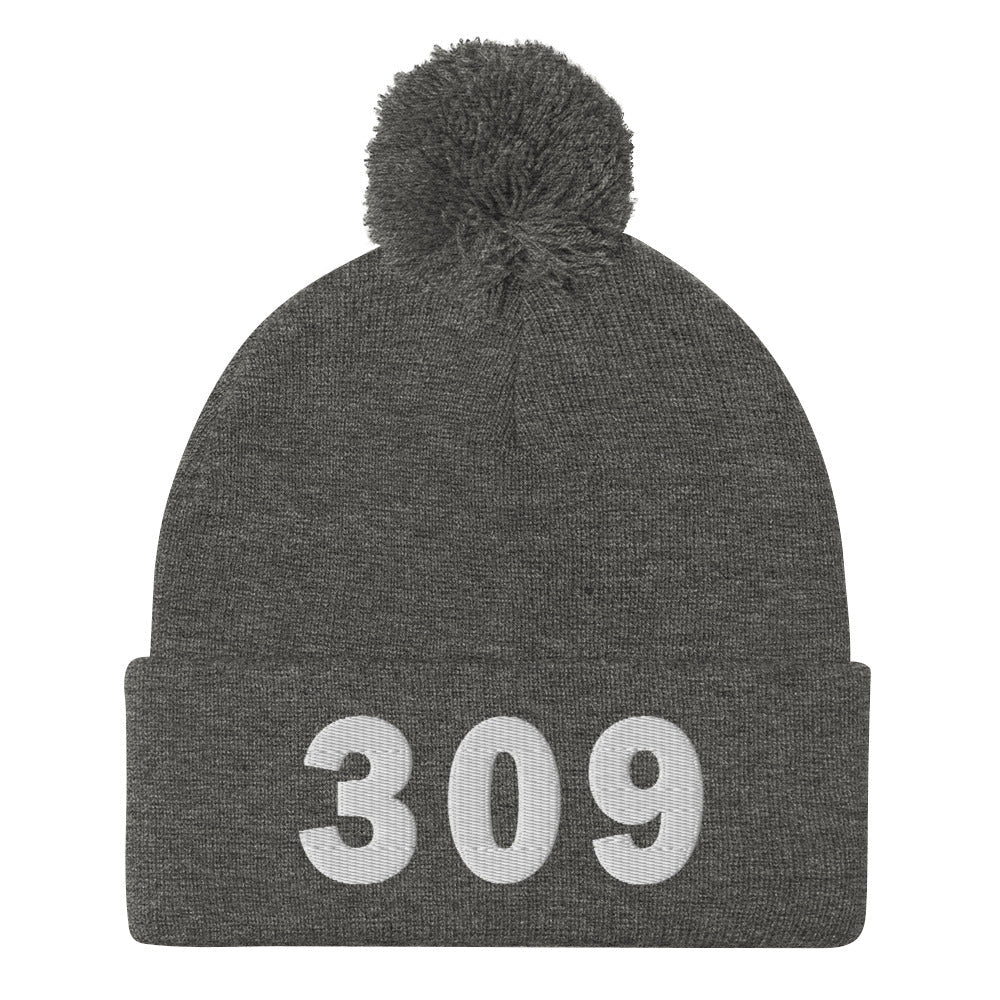 309 Area Code Pom-Pom Beanie