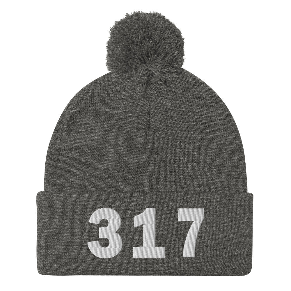 317 Area Code Pom-Pom Beanie