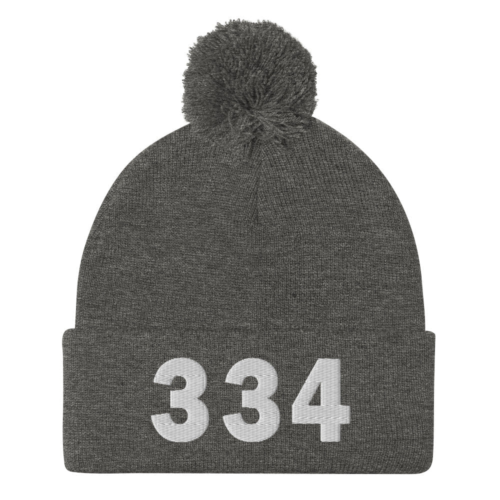 334 Area Code Pom-Pom Beanie