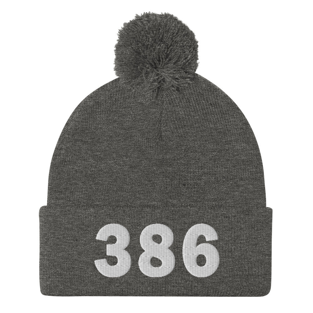 386 Area Code Pom-Pom Beanie