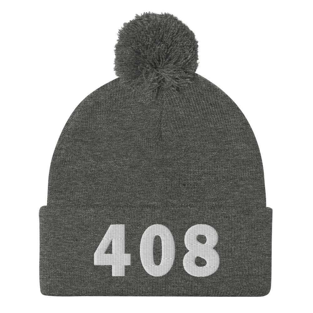 408 Area Code Pom-Pom Beanie