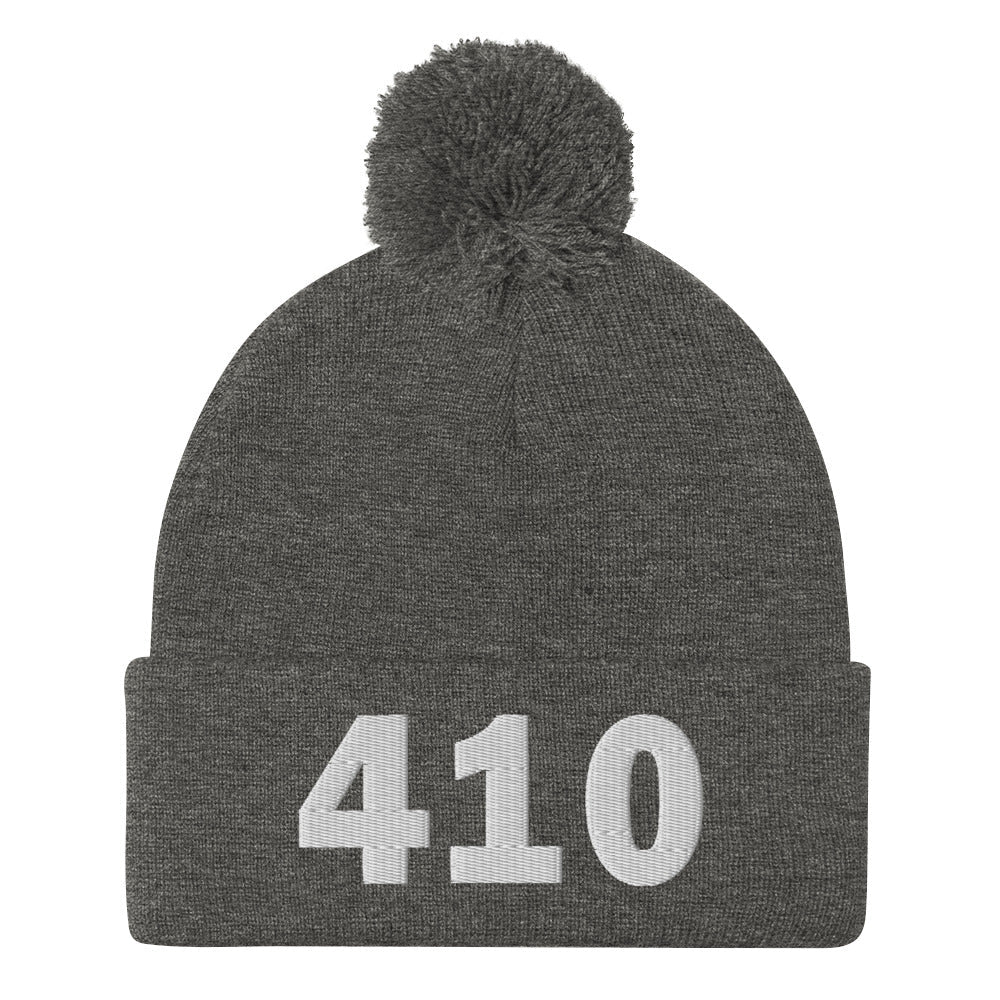 410 Area Code Pom-Pom Beanie