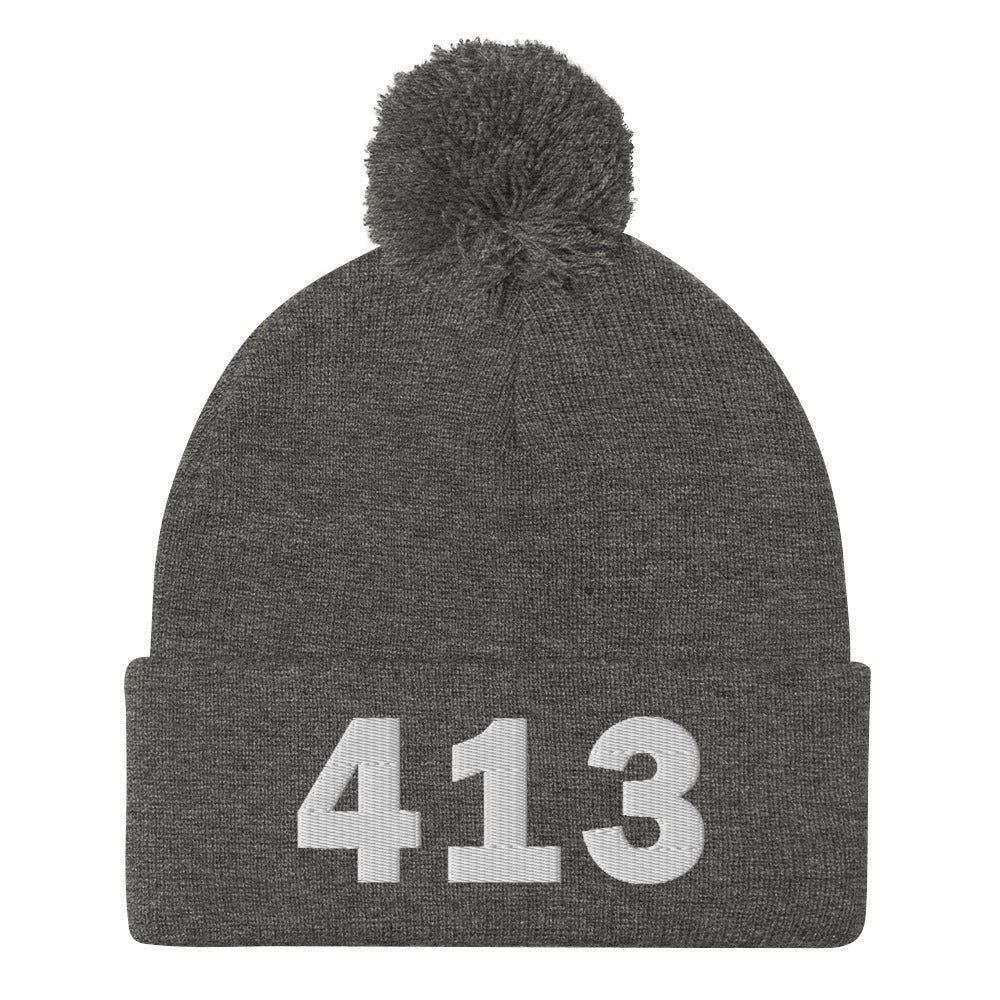 413 Area Code Pom-Pom Beanie