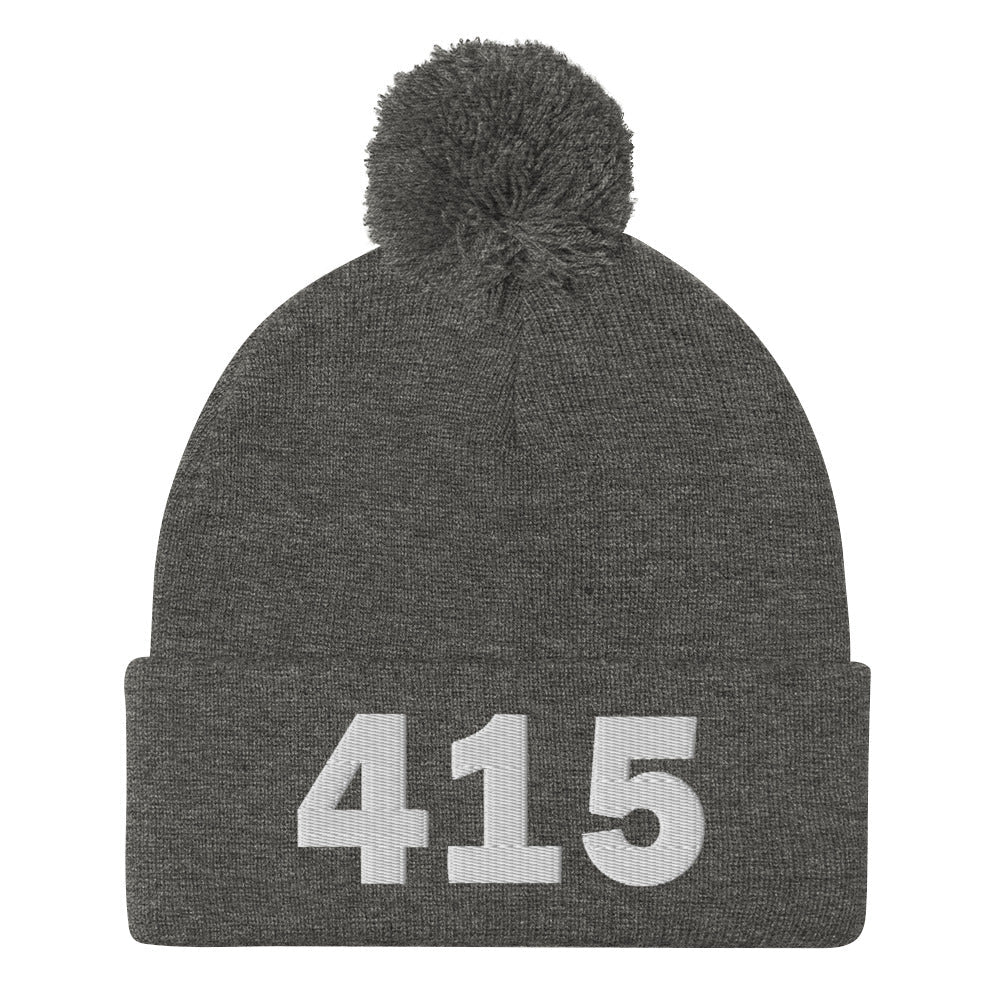 415 Area Code Pom-Pom Beanie