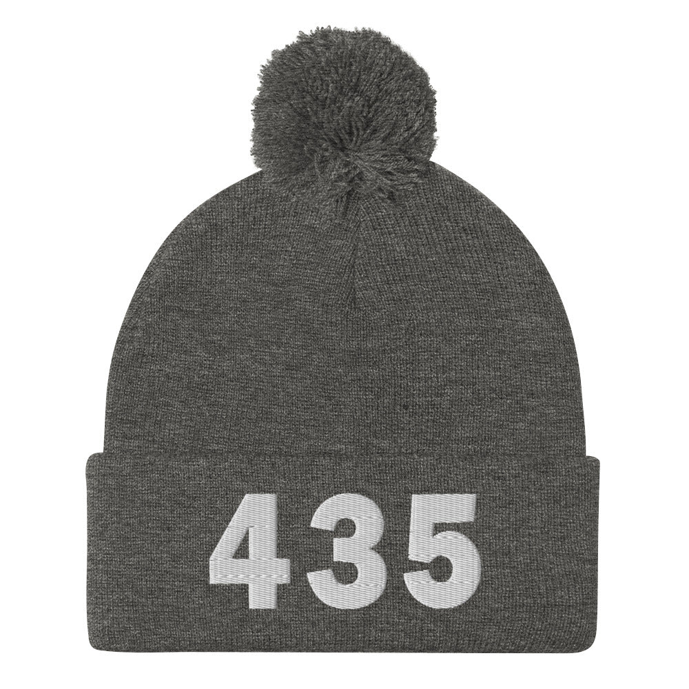 435 Area Code Pom-Pom Beanie
