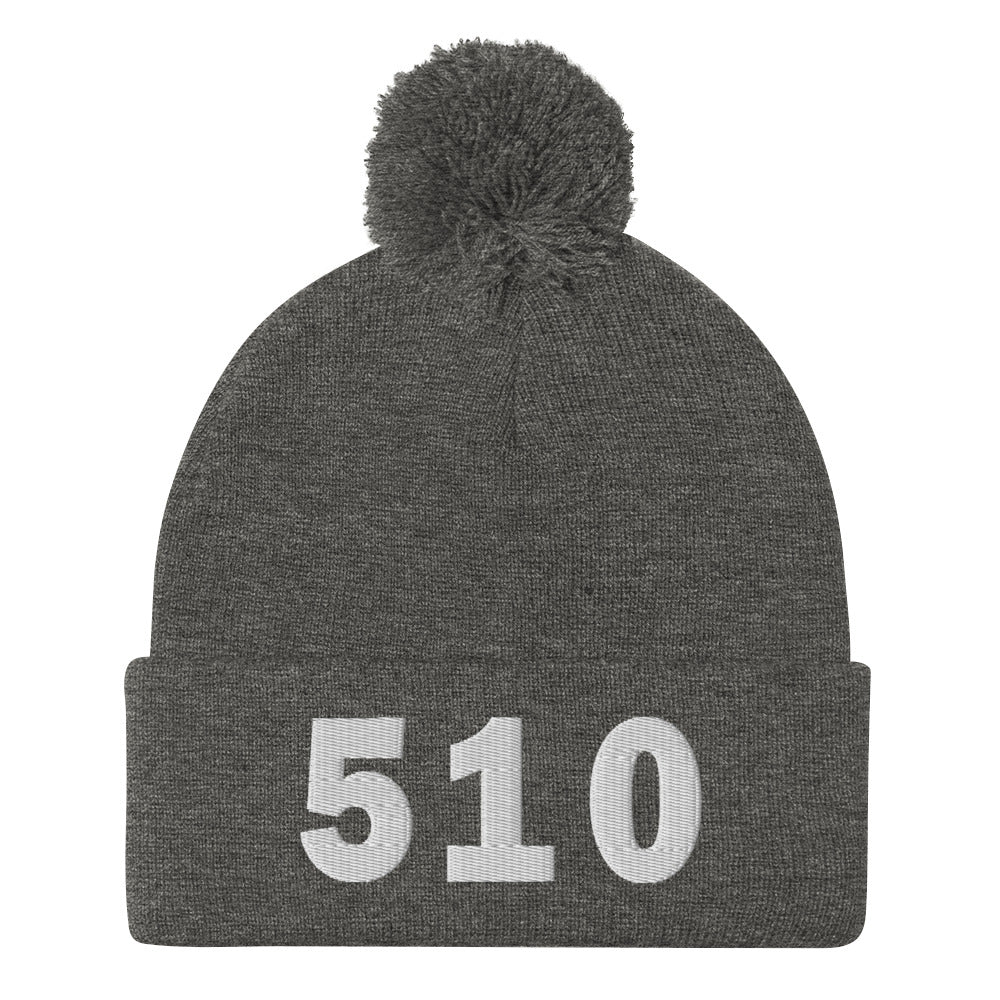 510 Area Code Pom-Pom Beanie
