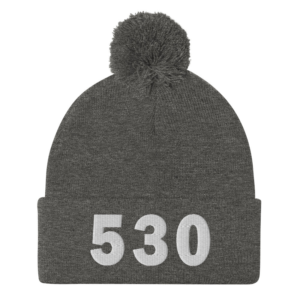 530 Area Code Pom-Pom Beanie