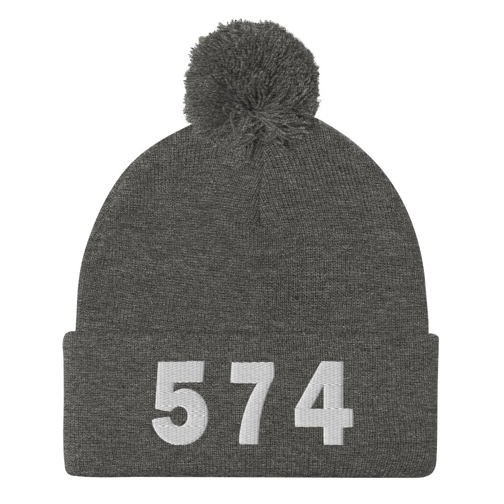 574 Area Code Pom-Pom Beanie