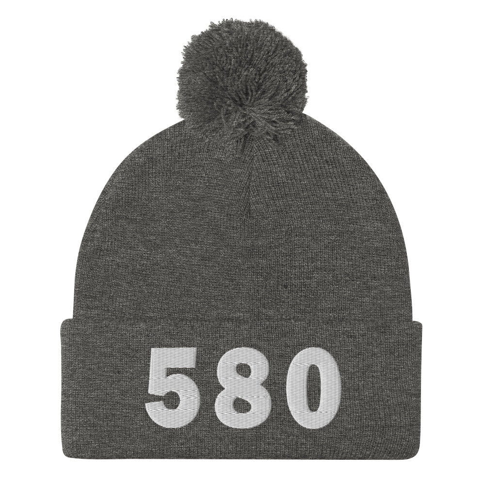580 Area Code Pom-Pom Beanie