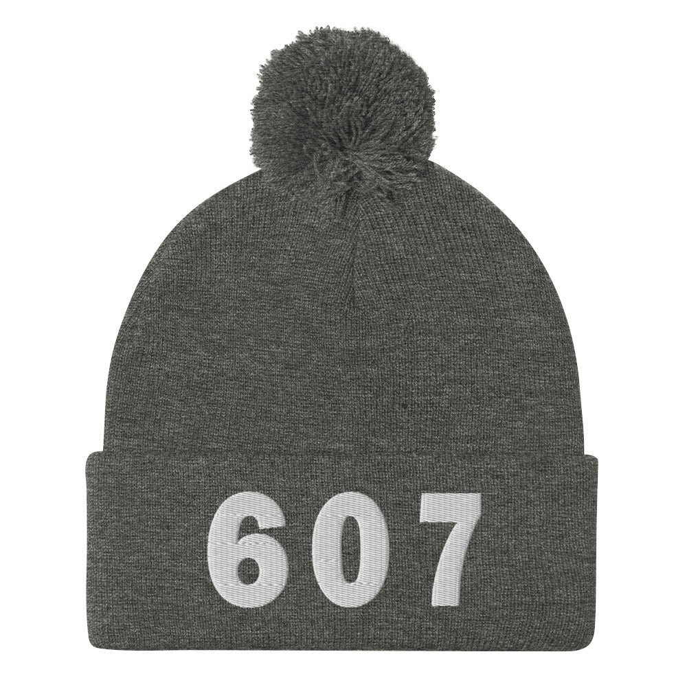 607 Area Code Pom-Pom Beanie